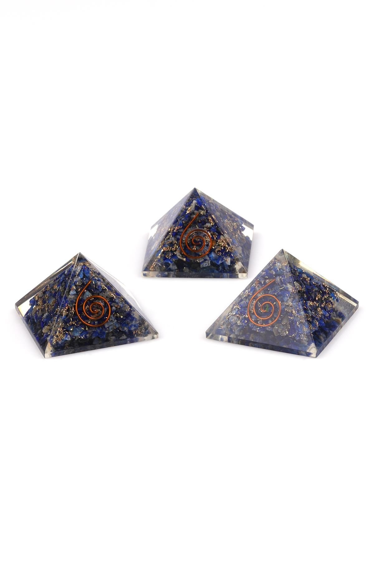 Lapis Lazuli Taşından Orgonit Piramit