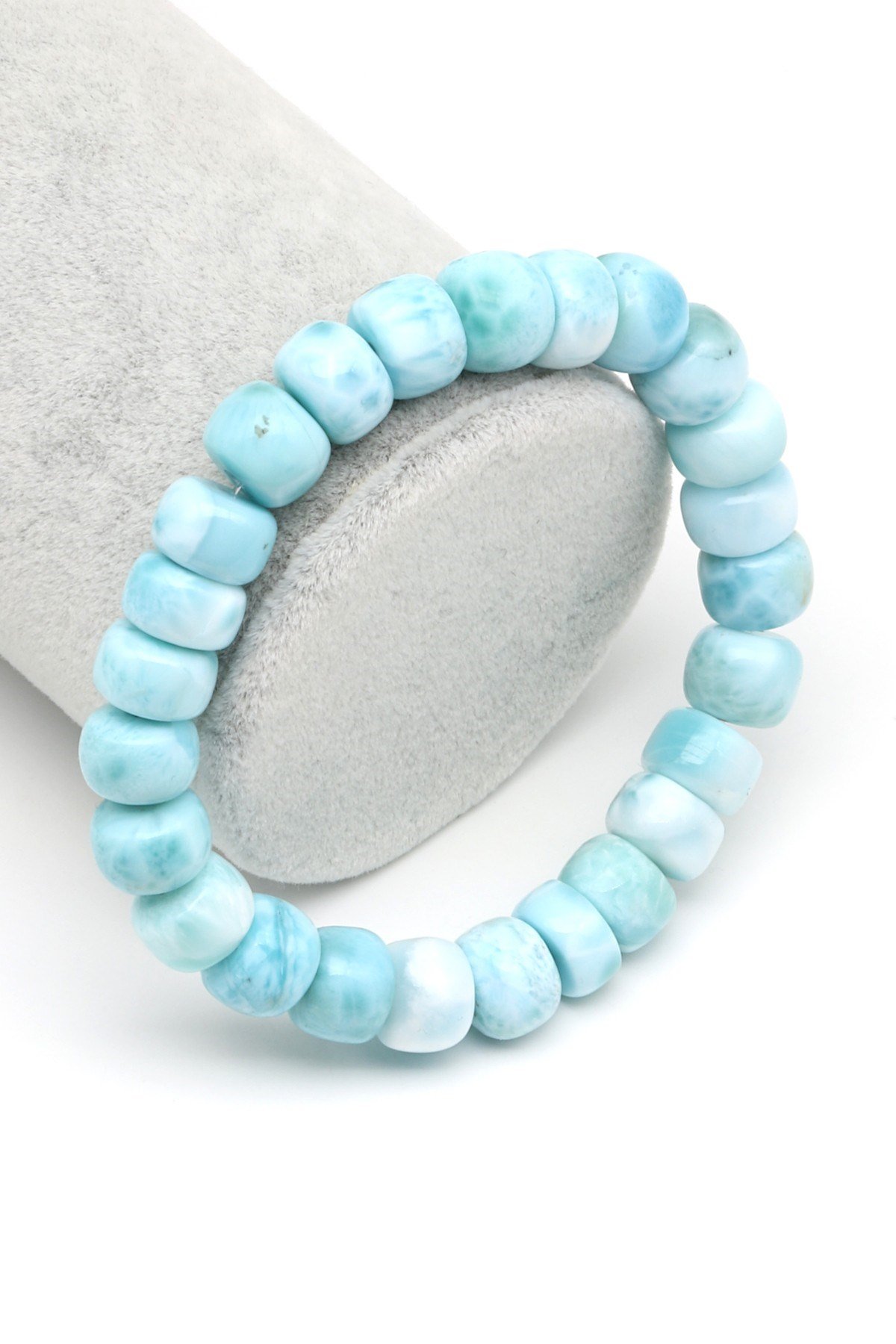 Larimar Doğal Taş Bileklik 10 x 14 mm Rondel Kesim - BLK-2107