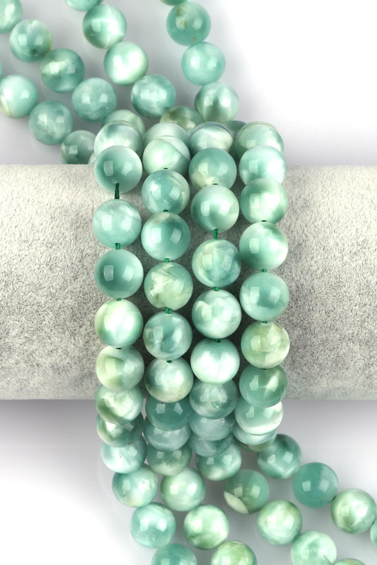 Larimar Doğal Taş Dizi 10 mm Küre Kesim
