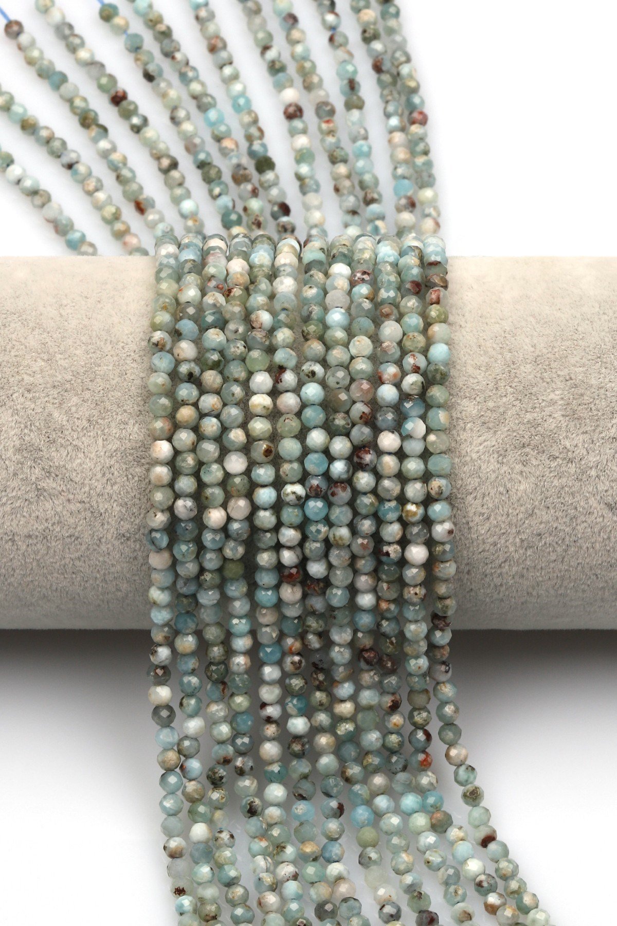 Larimar Doğal Taş Dizi 3 mm Fasetli Küre Kesim - DZ-1284