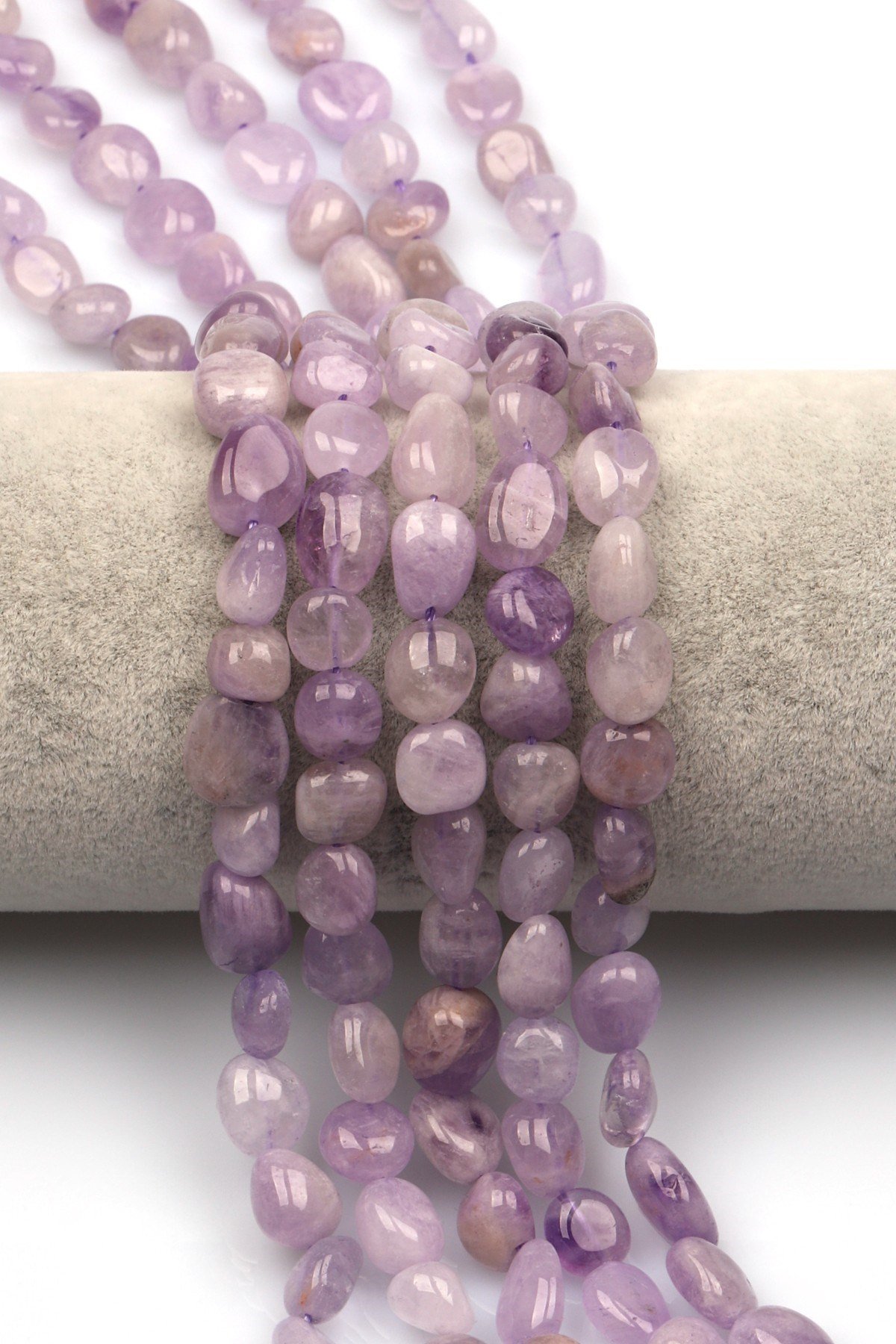 Lavander Ametist Doğal Taş Dizi 10 x 13 mm Mercimek Kesim - DZ-1240