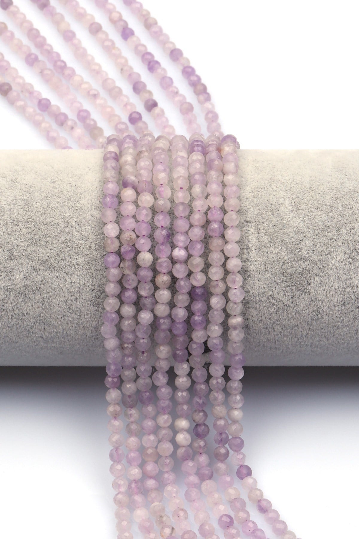 Lavander Ametist Doğal Taş Dizi 3 mm Fasetli Küre Kesim - DZ-1534