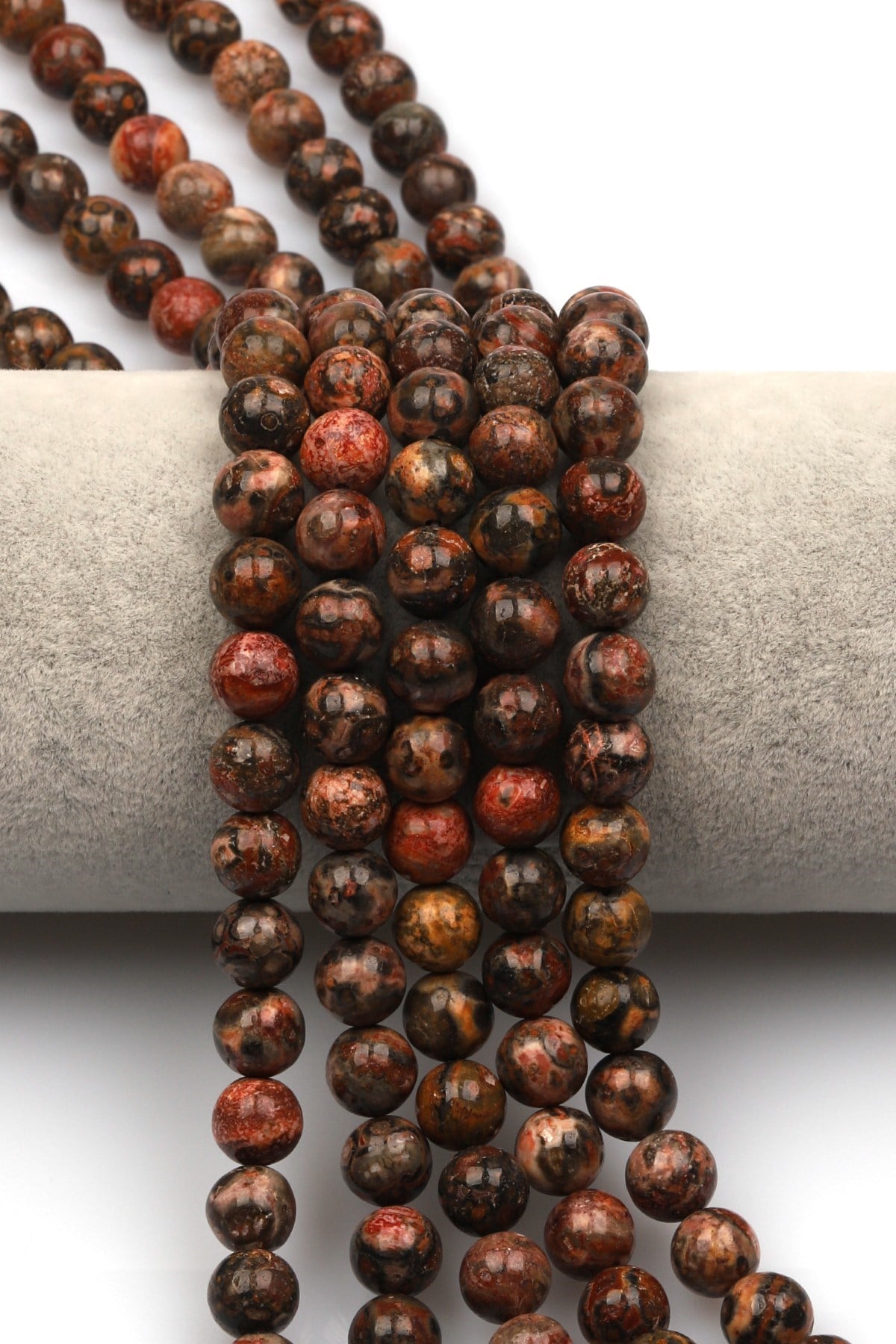 Leopar Jasper Doğal Taş Dizi 8 mm Küre Kesim - DZ-1106