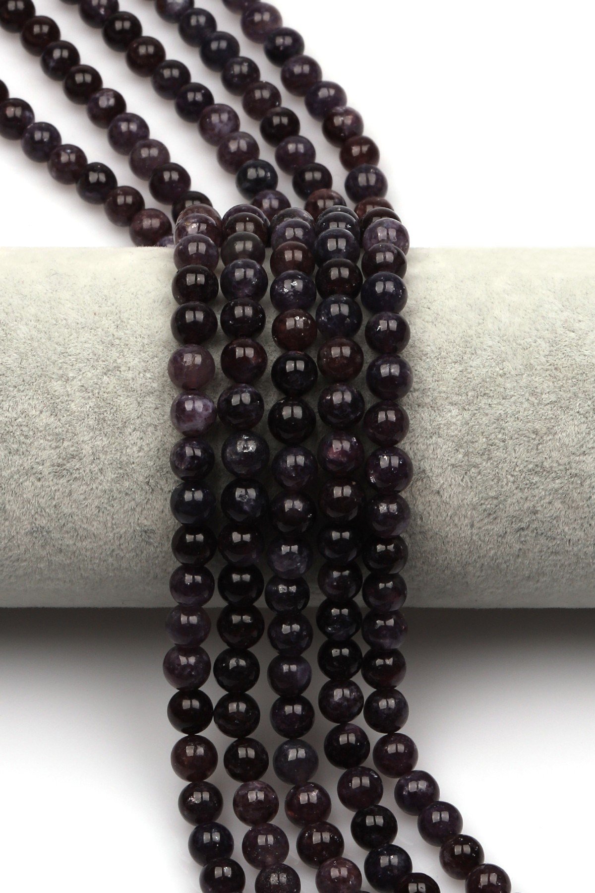 Lepidolit Doğal Taş Dizi 6 mm Küre Kesim - DZ-0860