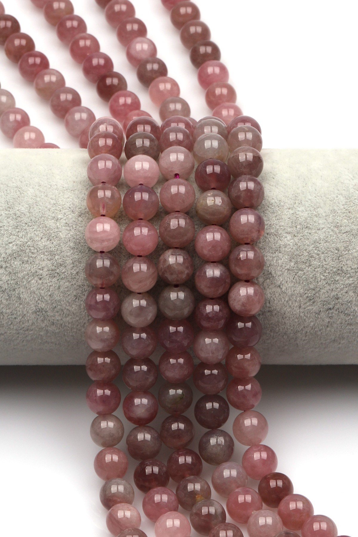 Madagaskar Pembe Kuvars Doğal Taş Dizi 8 mm Küre Kesim - DZ-0854
