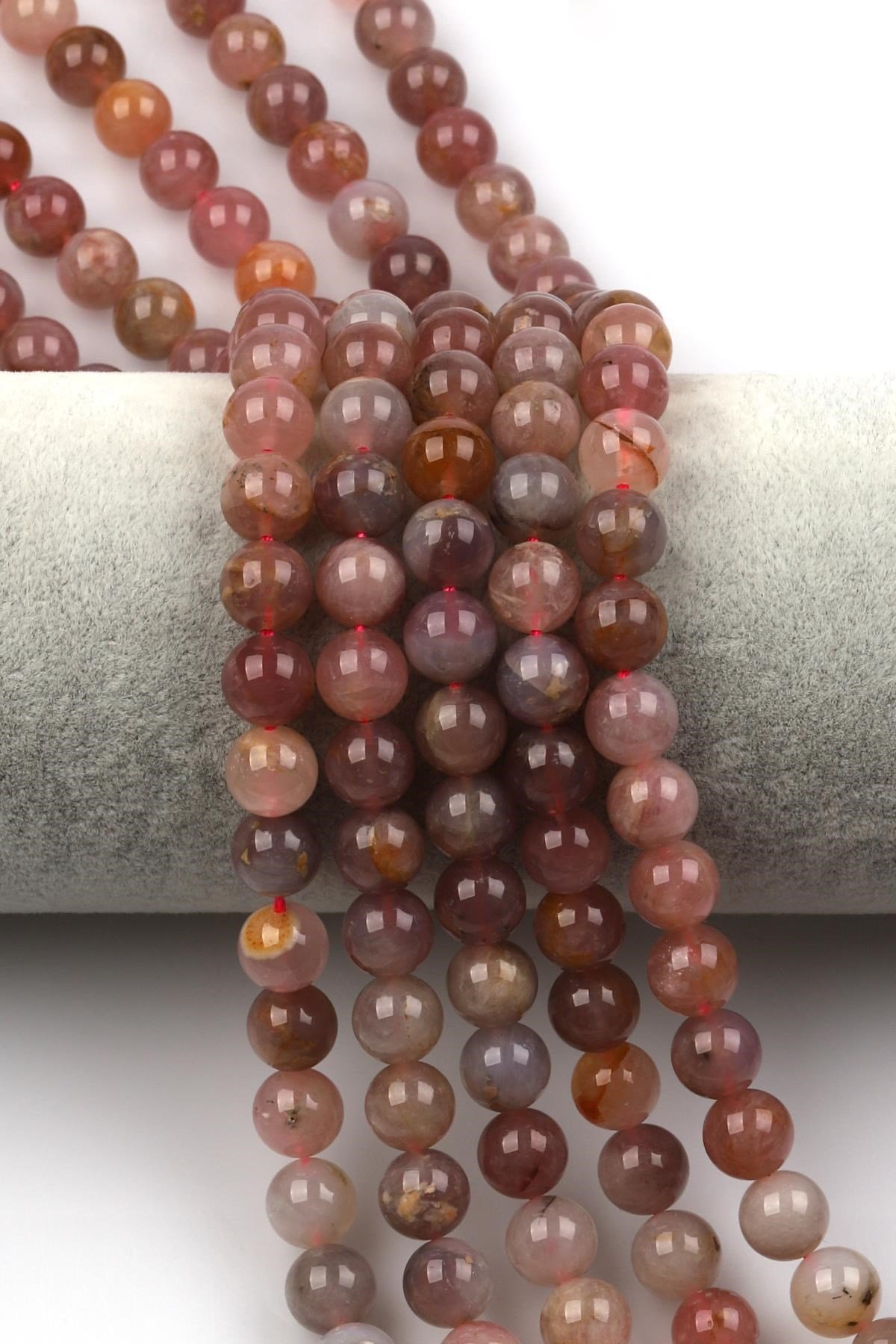 Madagaskar Pembe Kuvars Doğal Taş Dizi 8 mm Küre Kesim