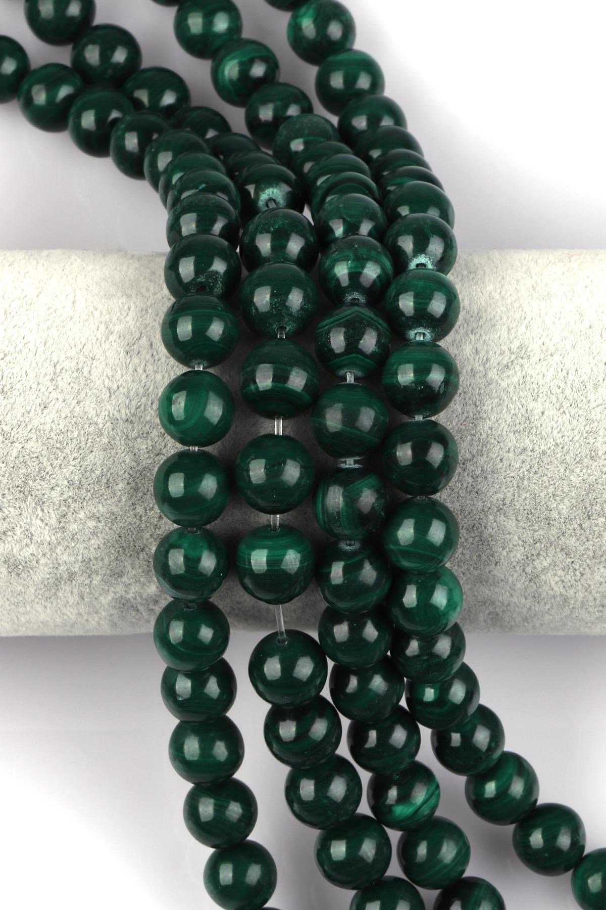 Malakit Doğal Taş Dizi 10 mm Küre Kesim