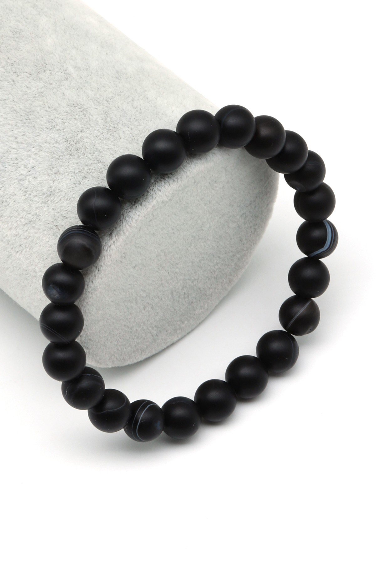 Mat Akik Doğal Taş Bileklik 8 mm Küre Kesim - BLK-2497