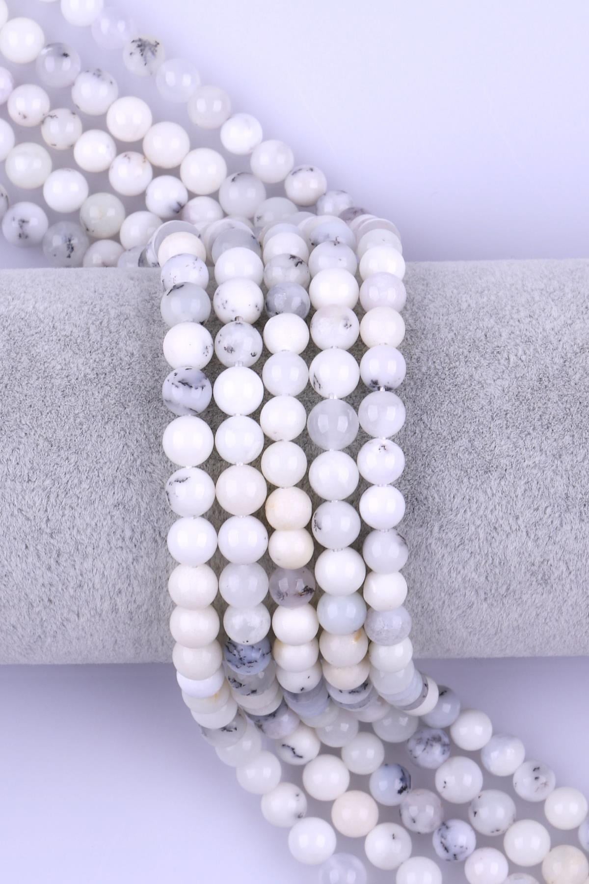 Merlinite Opal Doğal Taş Dizi 6 mm Küre Kesim 