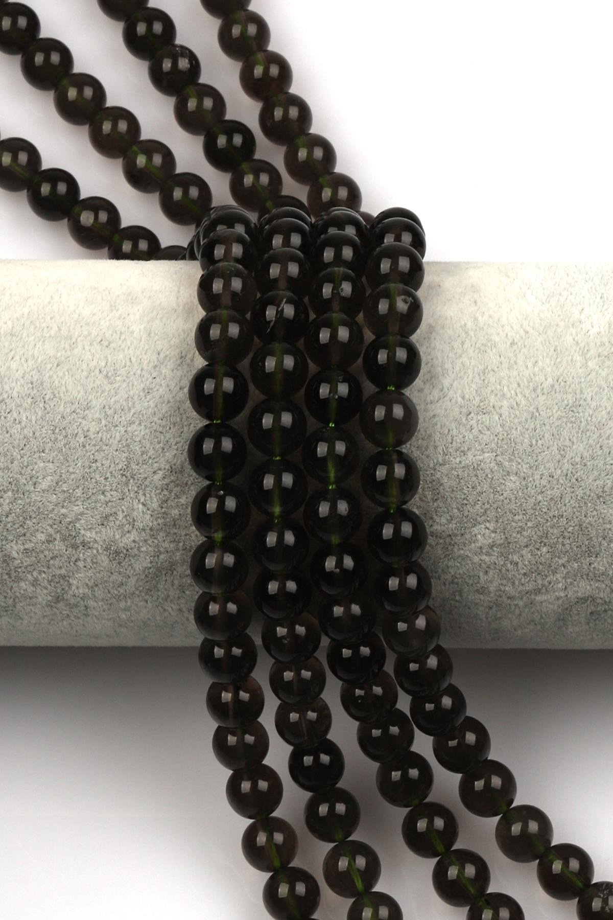 Moldavit Doğal Taş Dizi 8 mm Küre Kesim