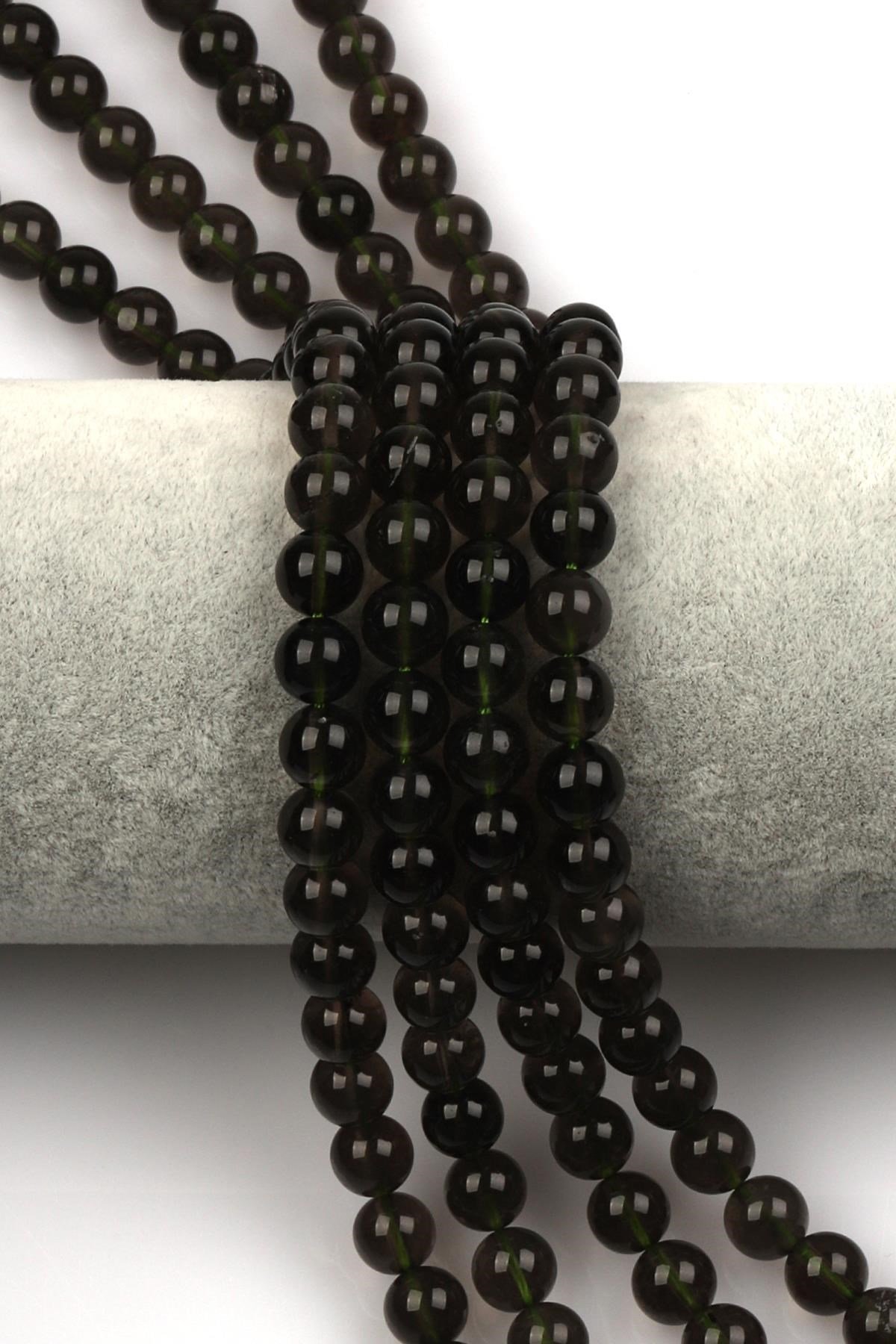 Moldavit Doğal Taş Dizi 8 mm Küre Kesim