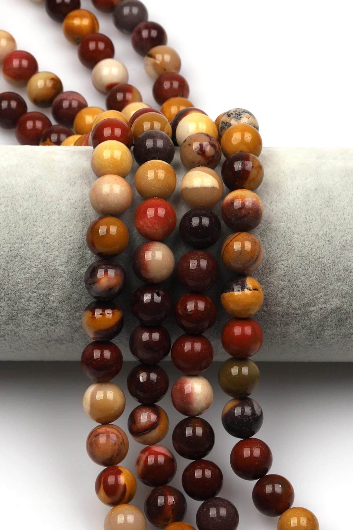 Mookaite Jasper Doğal Taş Dizi 10 mm Küre Kesim