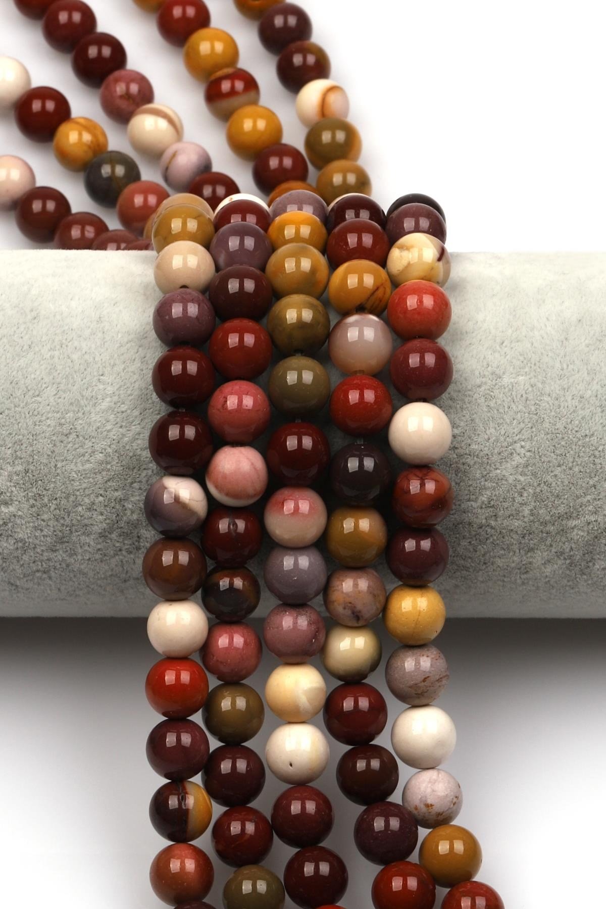 Mookaite Jasper Doğal Taş Dizi 8 mm Küre Kesim