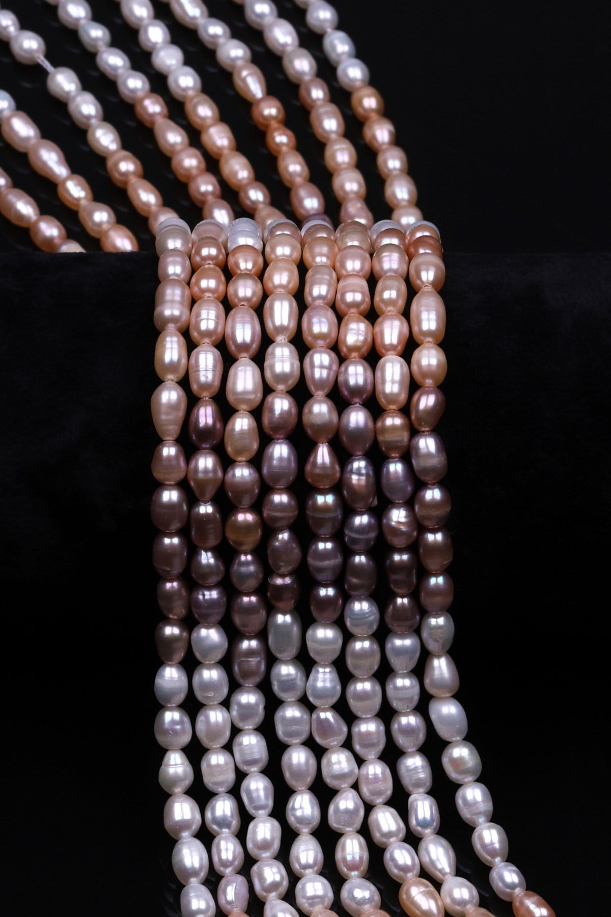 Multi Color İnci Doğal Taş Dizi 4 x 7 mm Özel Kesim - DZ-1376