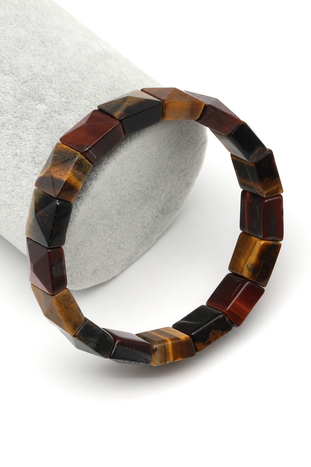 Multi Kaplan Gözü Doğal Taş Bileklik 12 x 12 mm Özel Kesim - BLK-2397