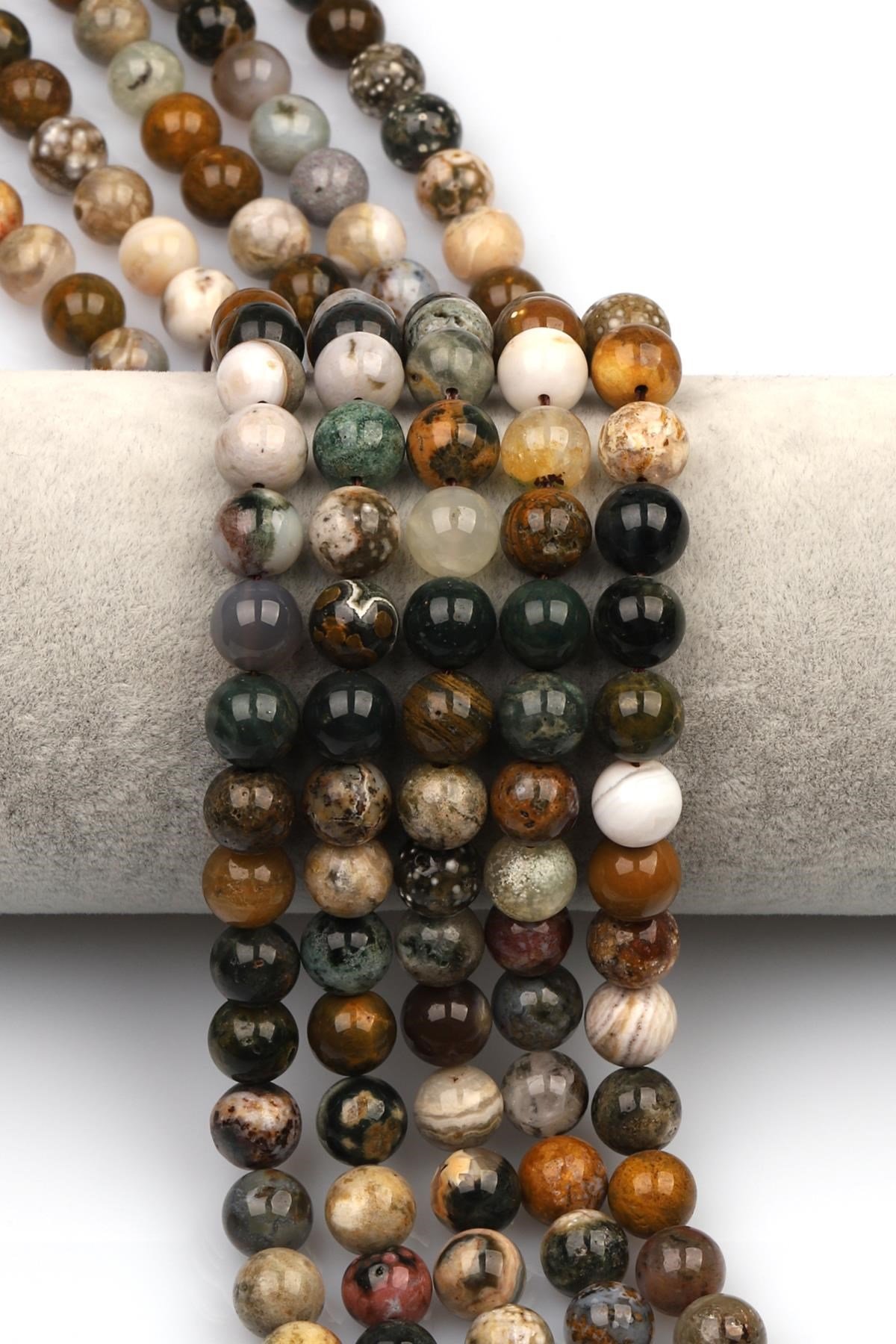 Ocean Jasper (A Kalite) Doğaltaş Dizi 8 mm Küre Kesim