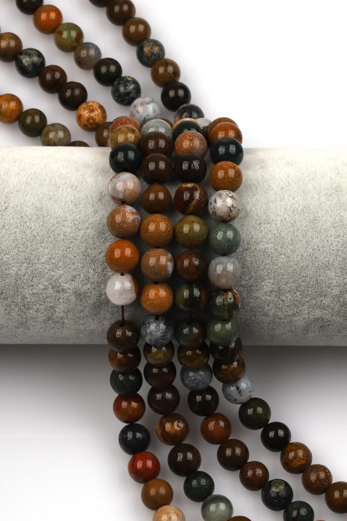 Ocean Jasper Doğal Taş Dizi 8 mm Küre Kesim