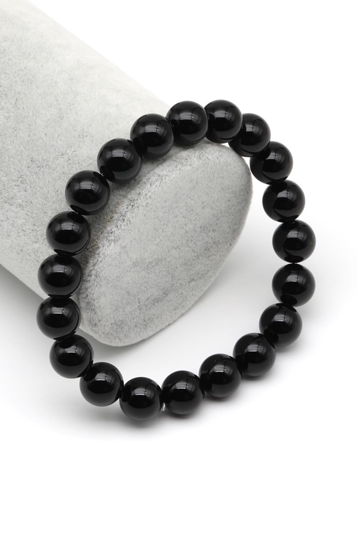 Oniks Doğal Taş Bileklik 10 mm Küre Kesim
