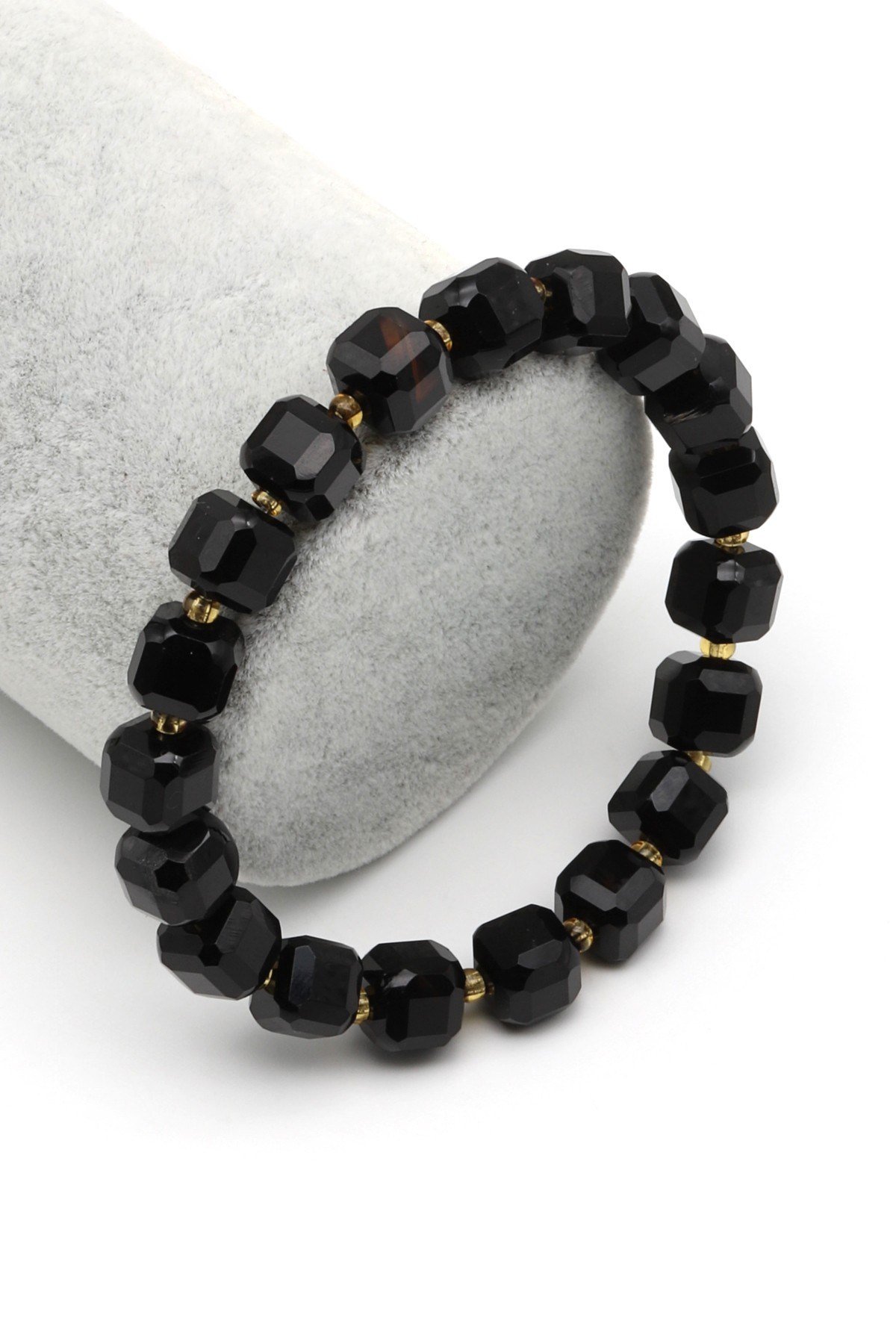 Oniks Doğal Taş Bileklik 8 mm Küp Kesim - BLK-2180