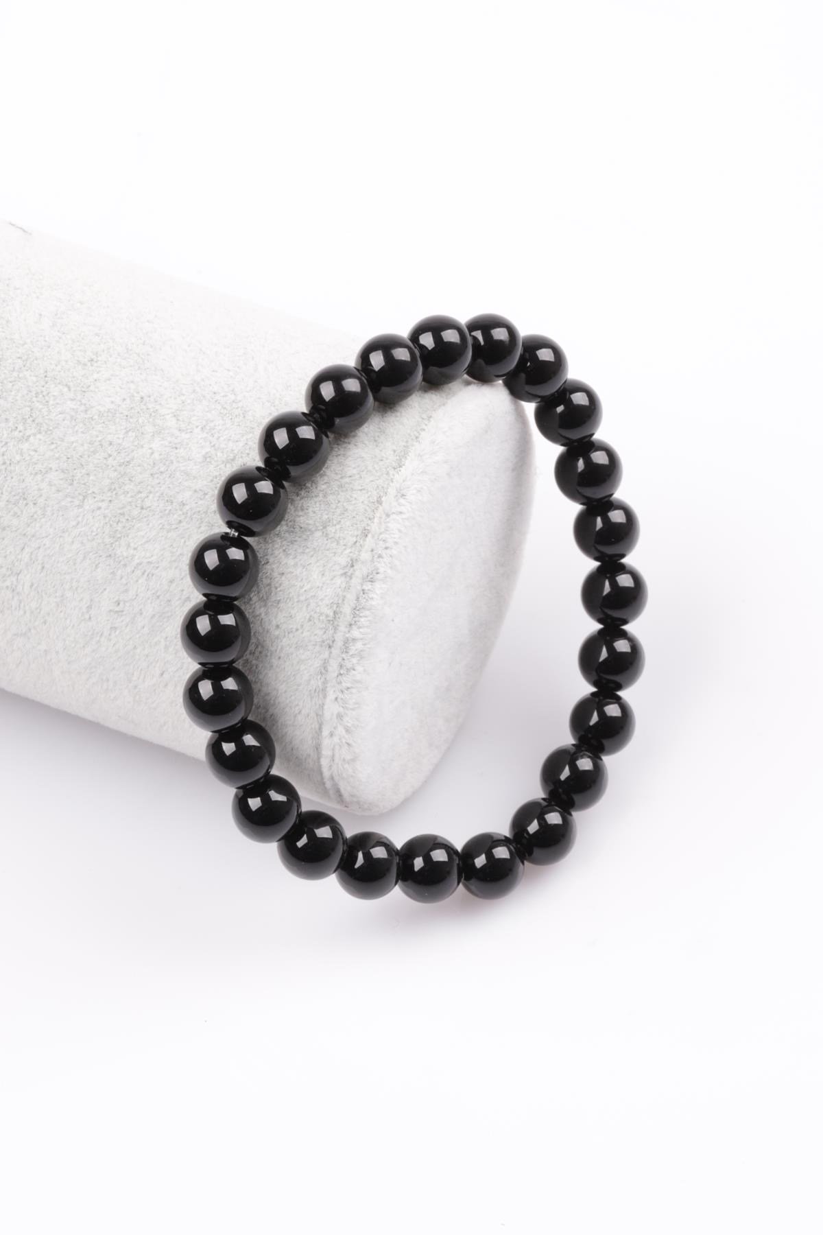 Oniks Doğal Taş Bileklik 8 mm Küre Kesim