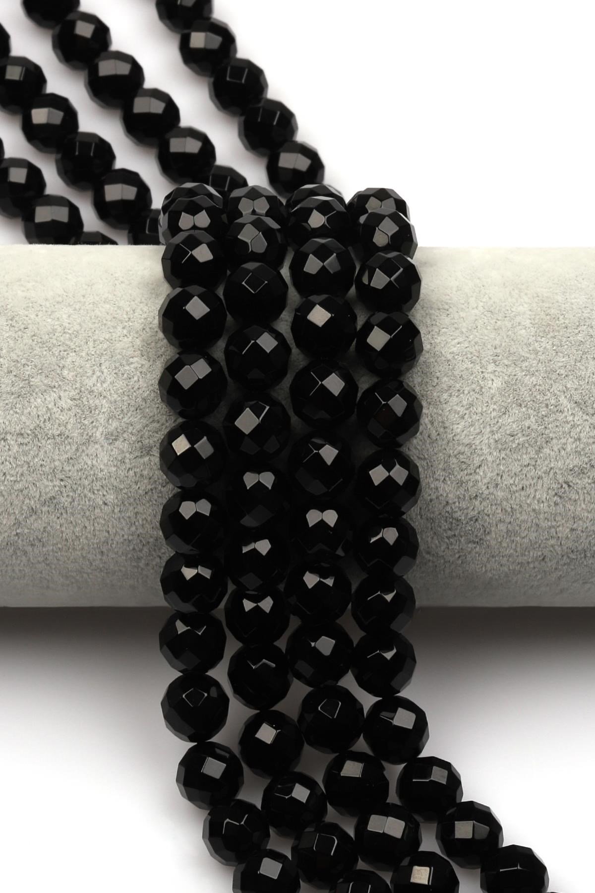 Oniks Doğal Taş Dizi 10 mm Fasetli Küre Kesim