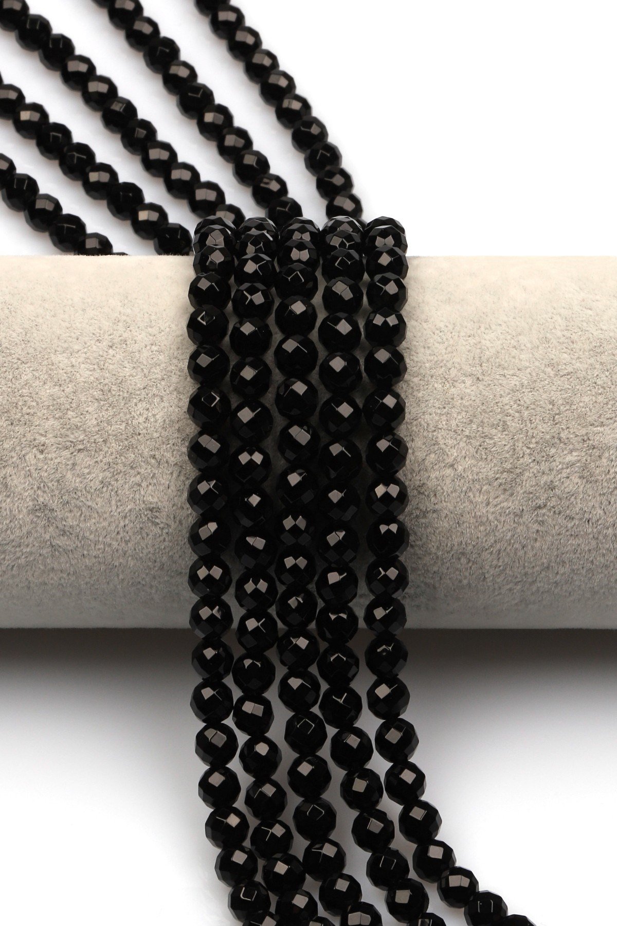 Oniks Doğal Taş Dizi 6 mm Fasetli Küre Kesim - DZ-1096