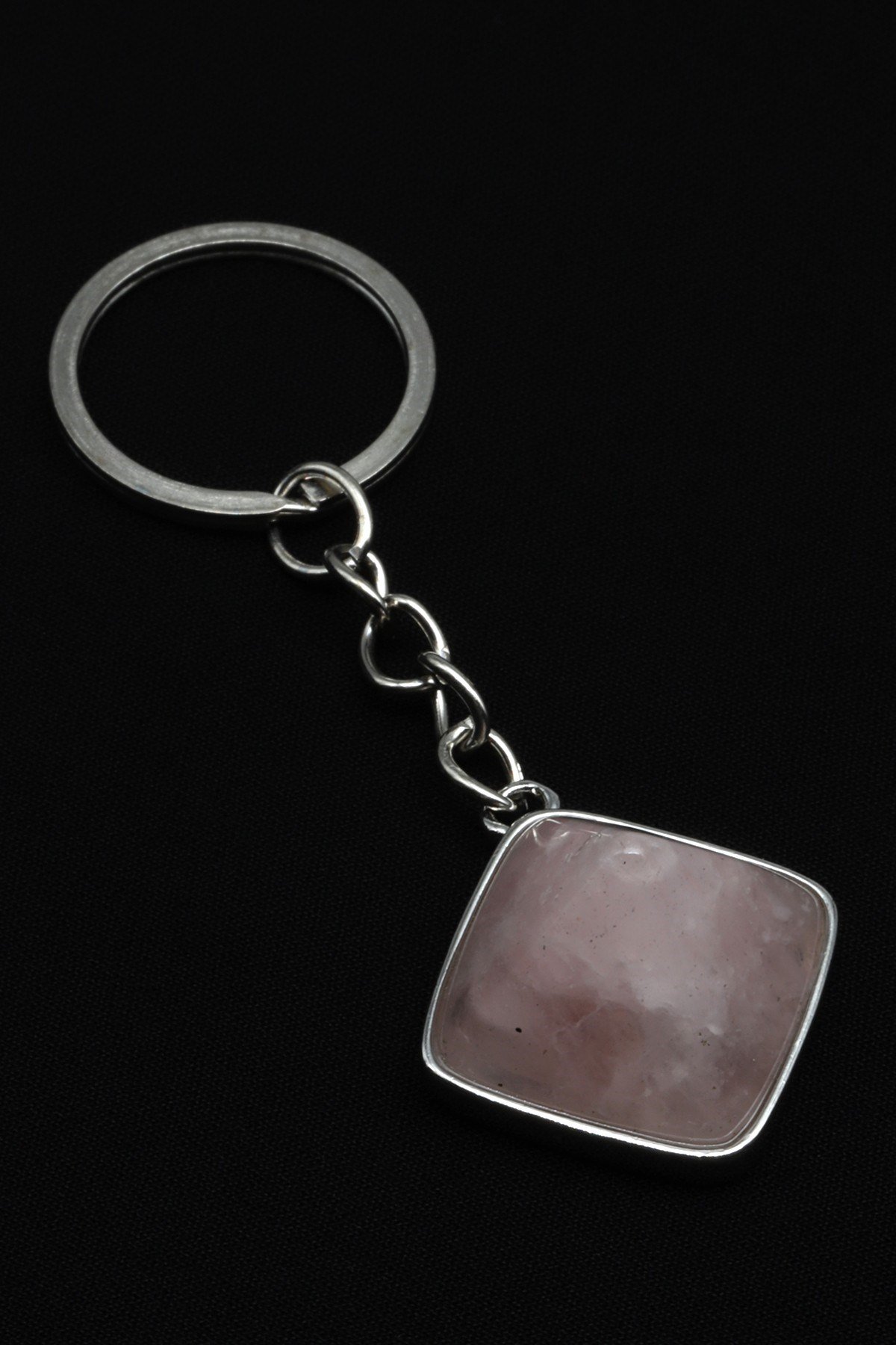 Pembe Kuvars Doğal Taş Anahtarlık - ANH-0170