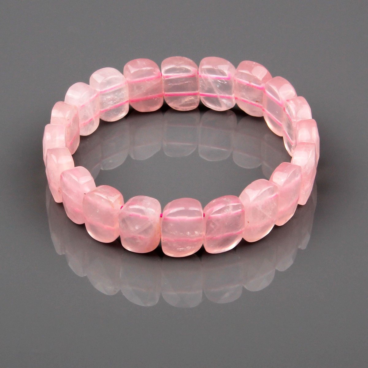 Pembe Kuvars Doğal Taş Bileklik 10 x 15 mm Özel Kesim