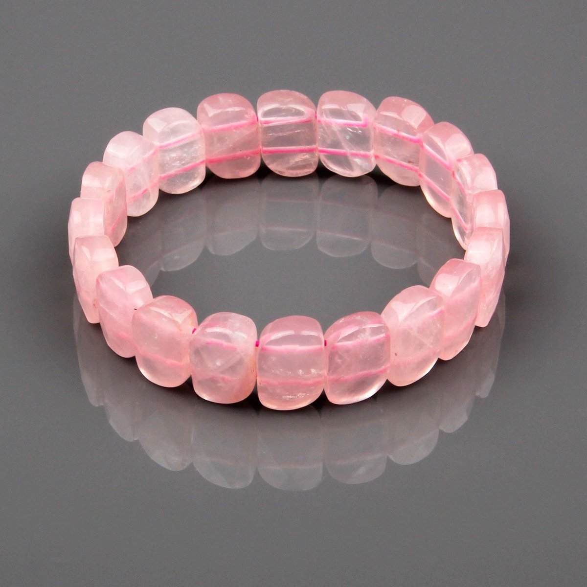 Pembe Kuvars Doğal Taş Bileklik 10 x 15 mm Özel Kesim