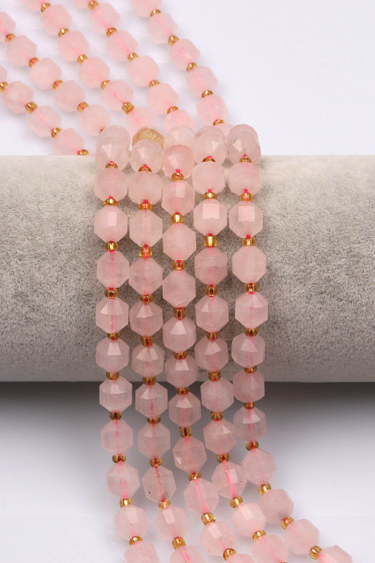 Pembe Kuvars Doğal Taş Dizi 7 x 8 mm Hexagonel Kesim - DZ-1221
