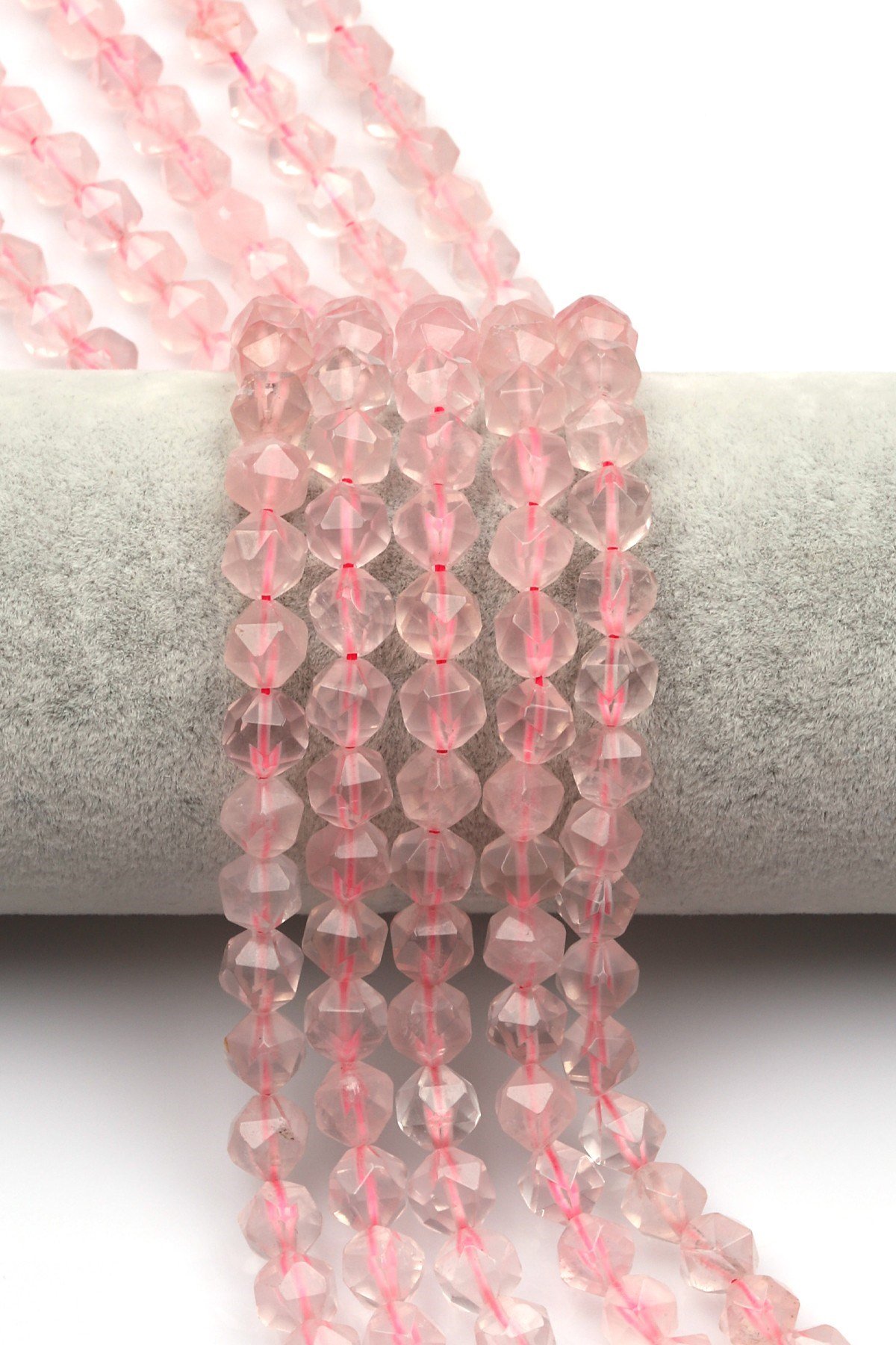 Pembe Kuvars Doğal Taş Dizi 8 mm Hexagonel Kesim - DZ-0823