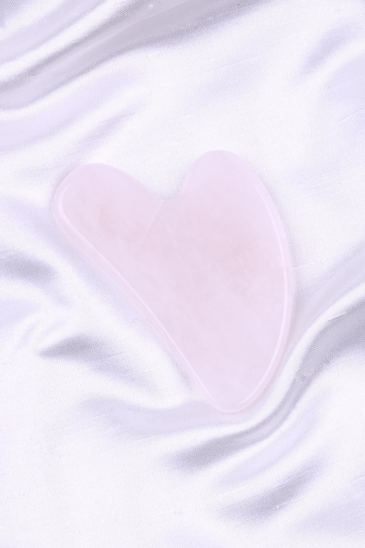 Pembe Kuvars Doğal Taş Gua Sha Yüz Masaj Taşı