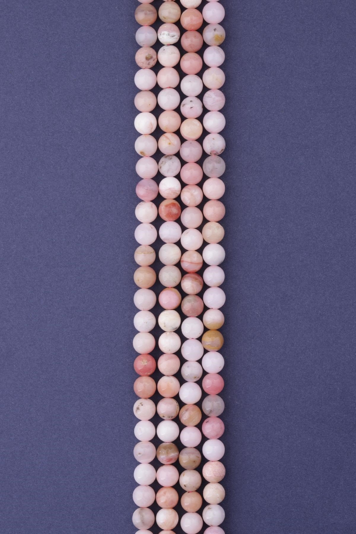 Pembe Opal Doğal Taş Dizi 8 mm Küre Kesim
