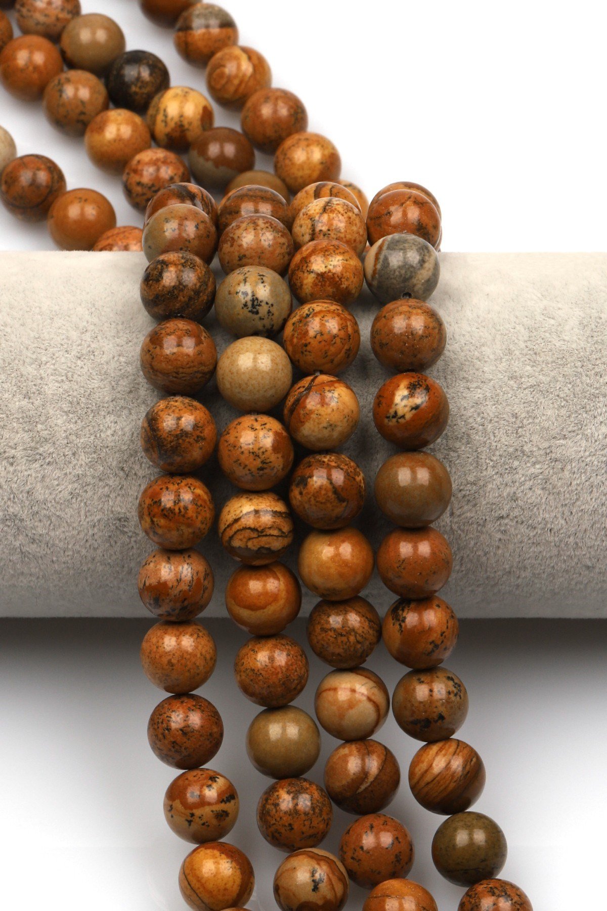 Picture Jasper Doğal Taş Dizi 10 mm Küre Kesim - DZ-1083