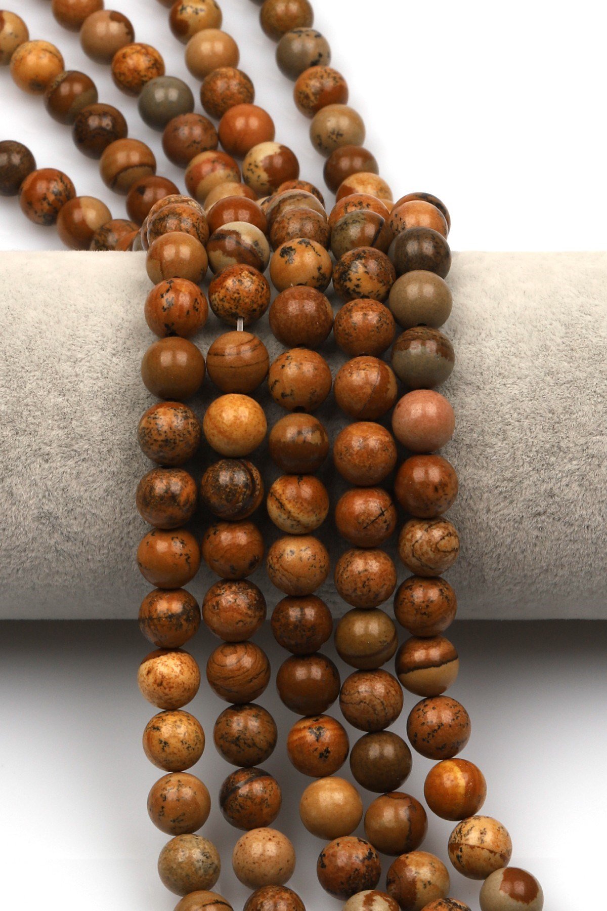 Picture Jasper Doğal Taş Dizi 8 mm Küre Kesim - DZ-1077