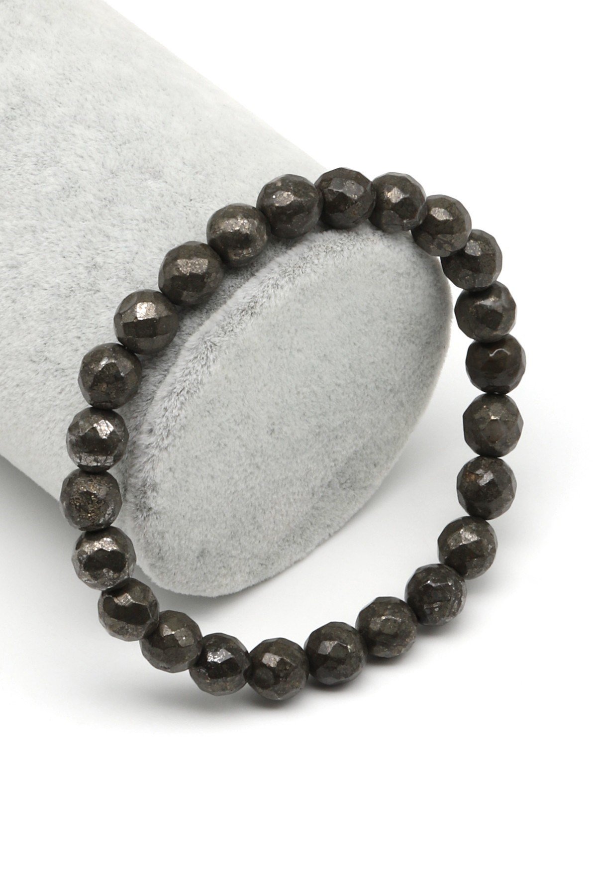 Pirit Doğal Taş Bileklik 8 mm Fasetli Küre Kesim - BLK-2302