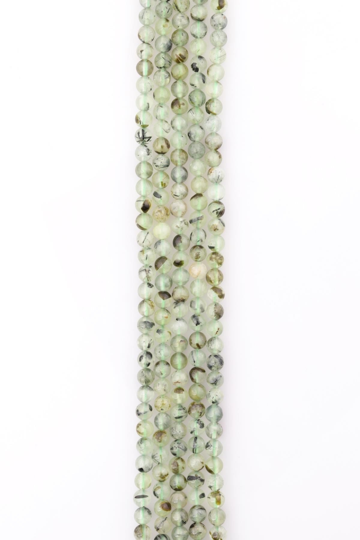 Prehnite Doğal Taş Dizi 6 mm Küre Kesim