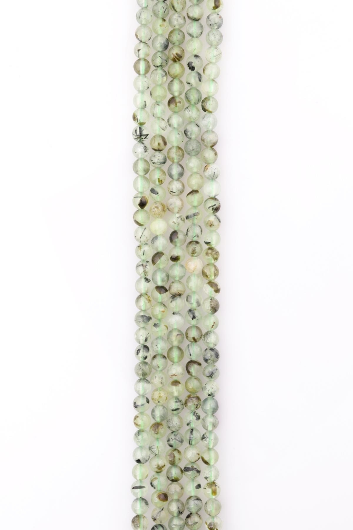 Prehnite Doğal Taş Dizi 6 mm Küre Kesim