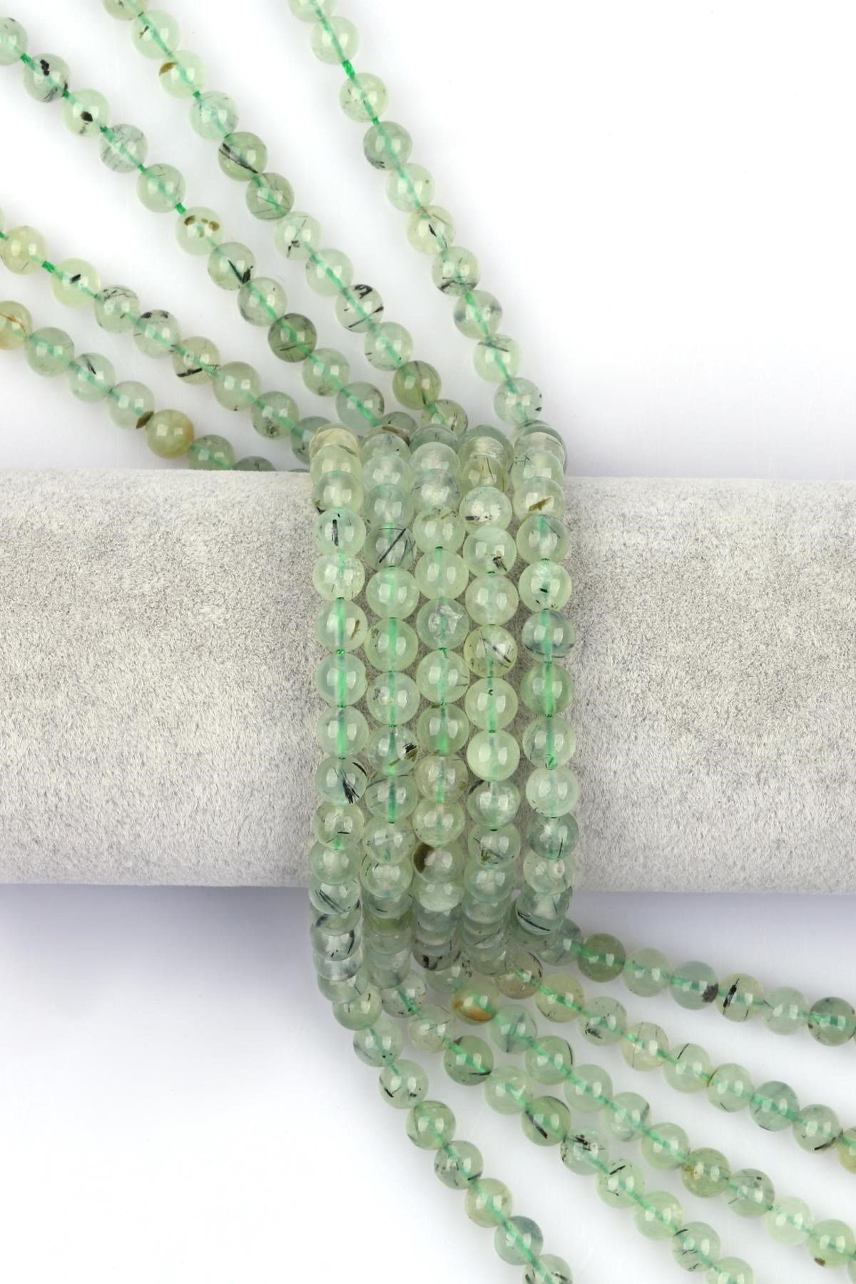 Prehnite Doğal Taş Dizi 6 mm Küre Kesim