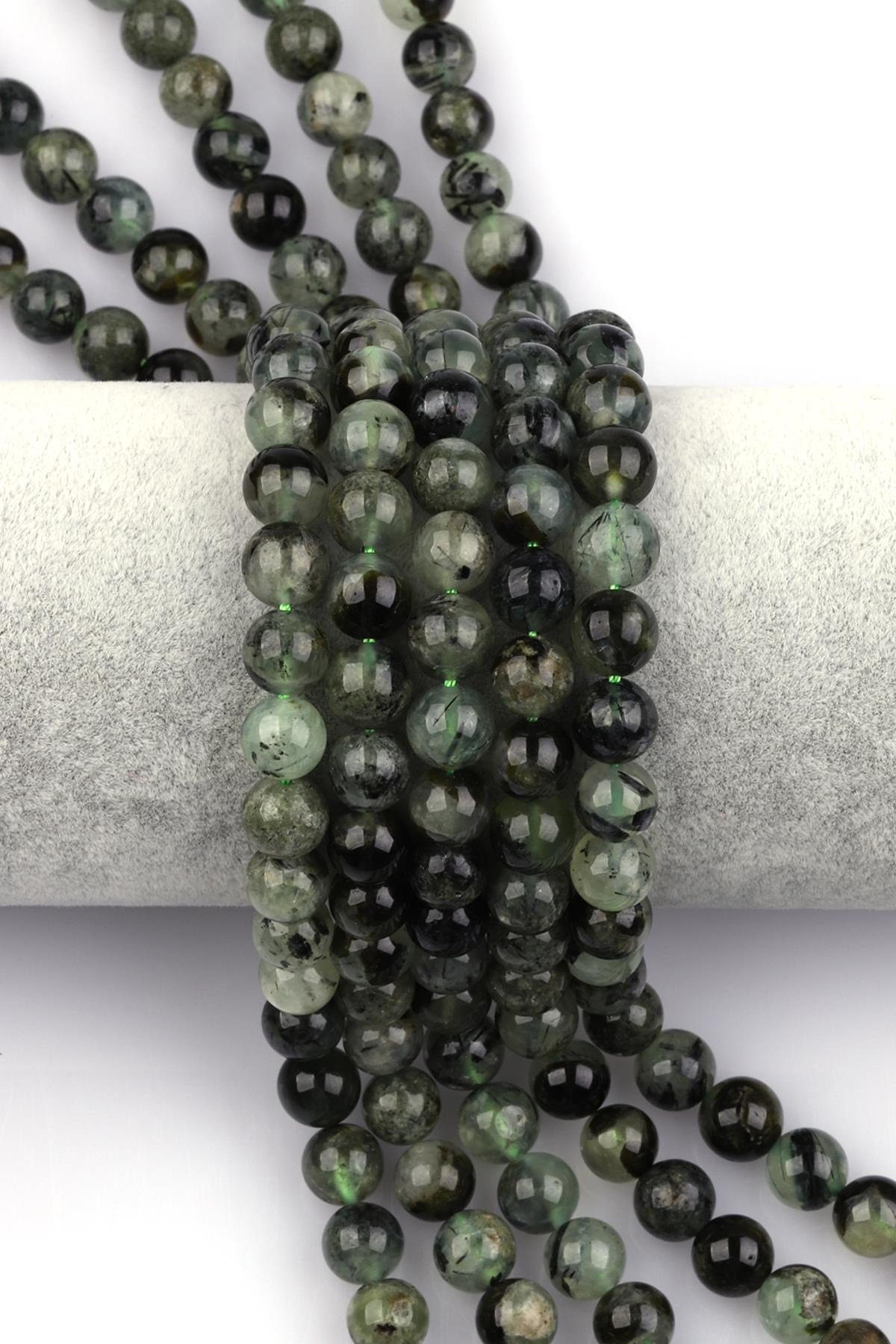 Prehnite Doğal Taş Dizi 8 mm Küre Kesim