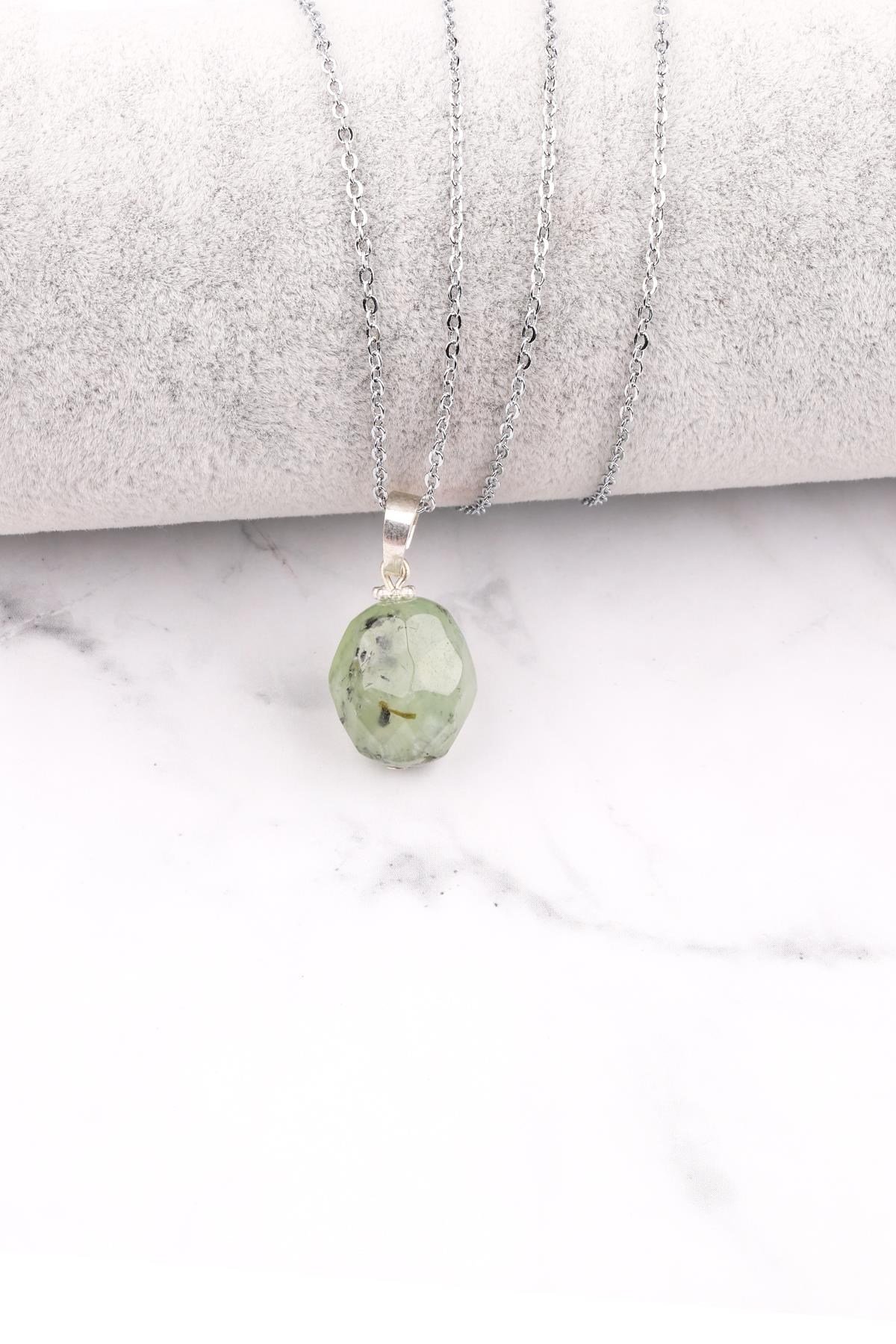 Prehnite Doğal Taş Kolye