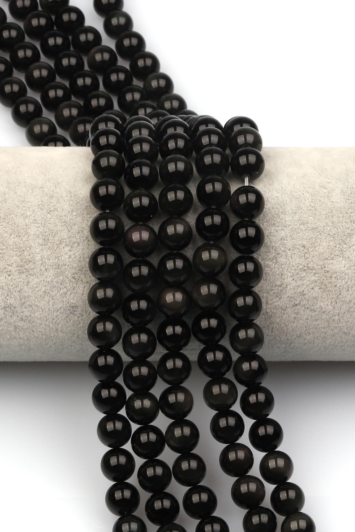Rainbow Obsidyen (A Kalite) Doğaltaş Dizi 8 mm Küre Kesim