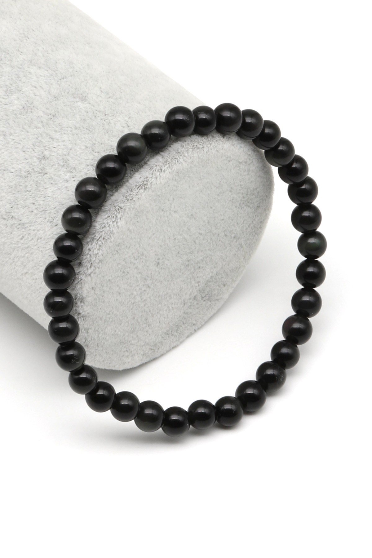 Rainbow Obsidyen Doğal Taş Bileklik 6 mm Küre Kesim - BLK-2296