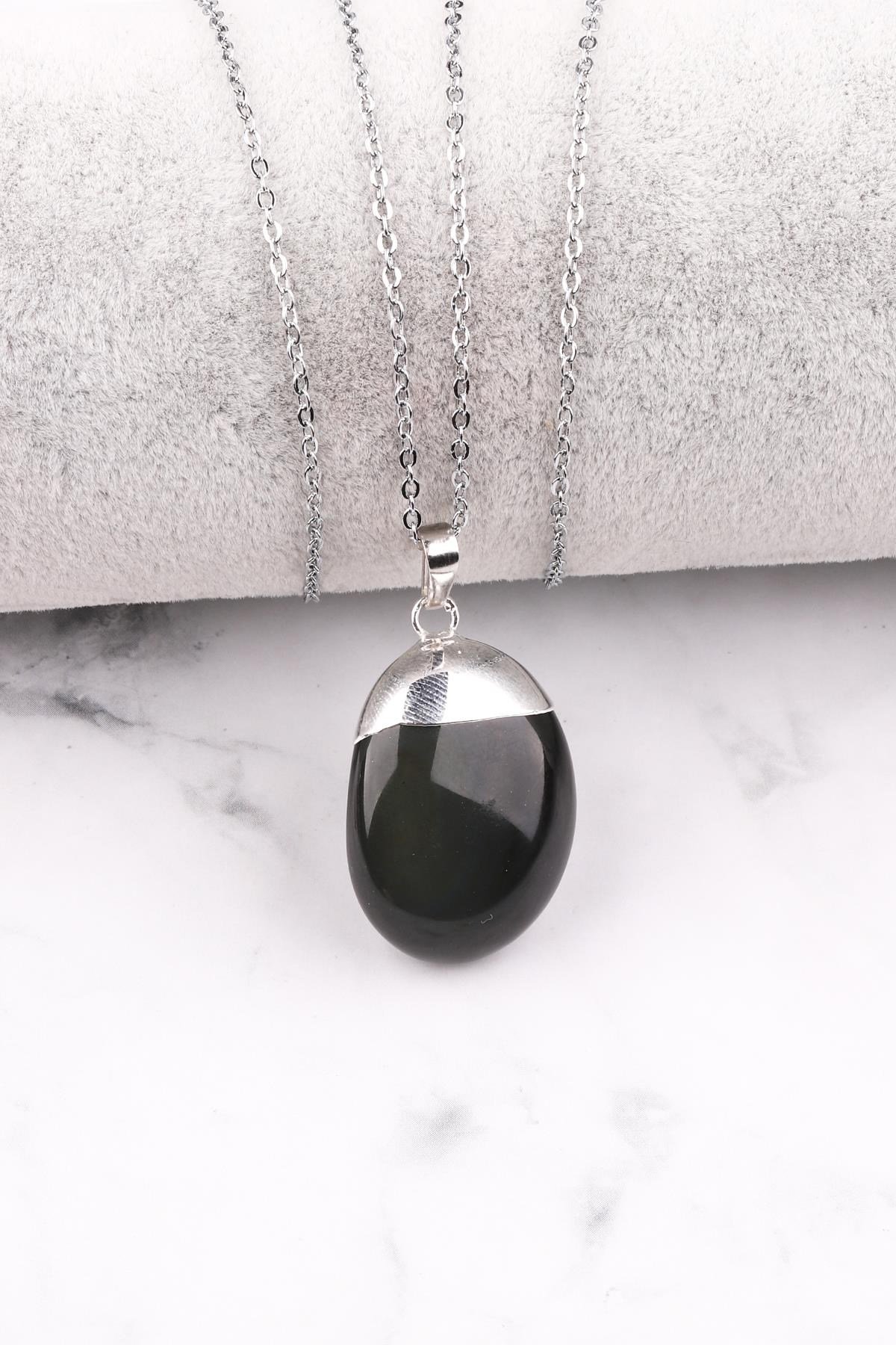 Rainbow Obsidyen Doğal Taş Kolye