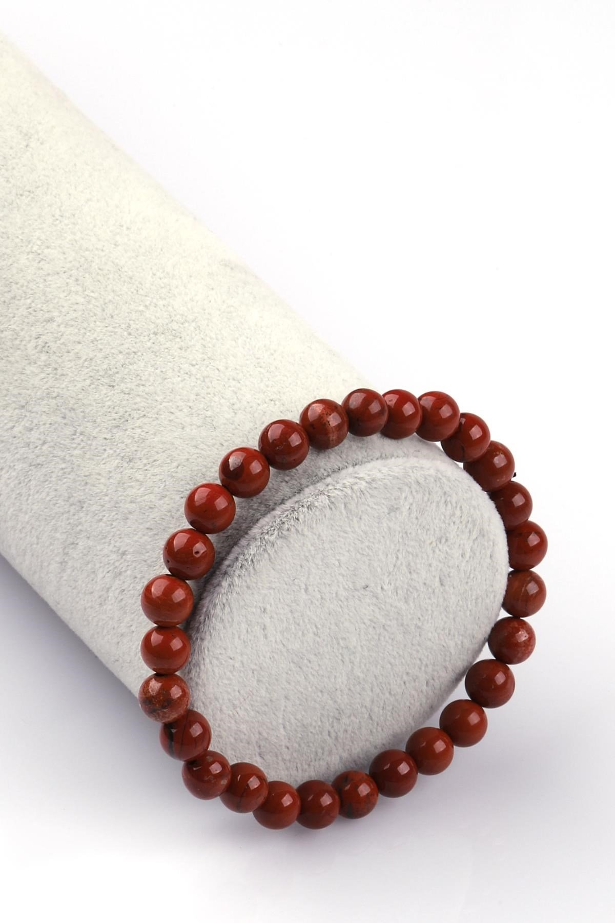 Red Jasper Doğal Taş Bileklik 6mm Küre Kesim