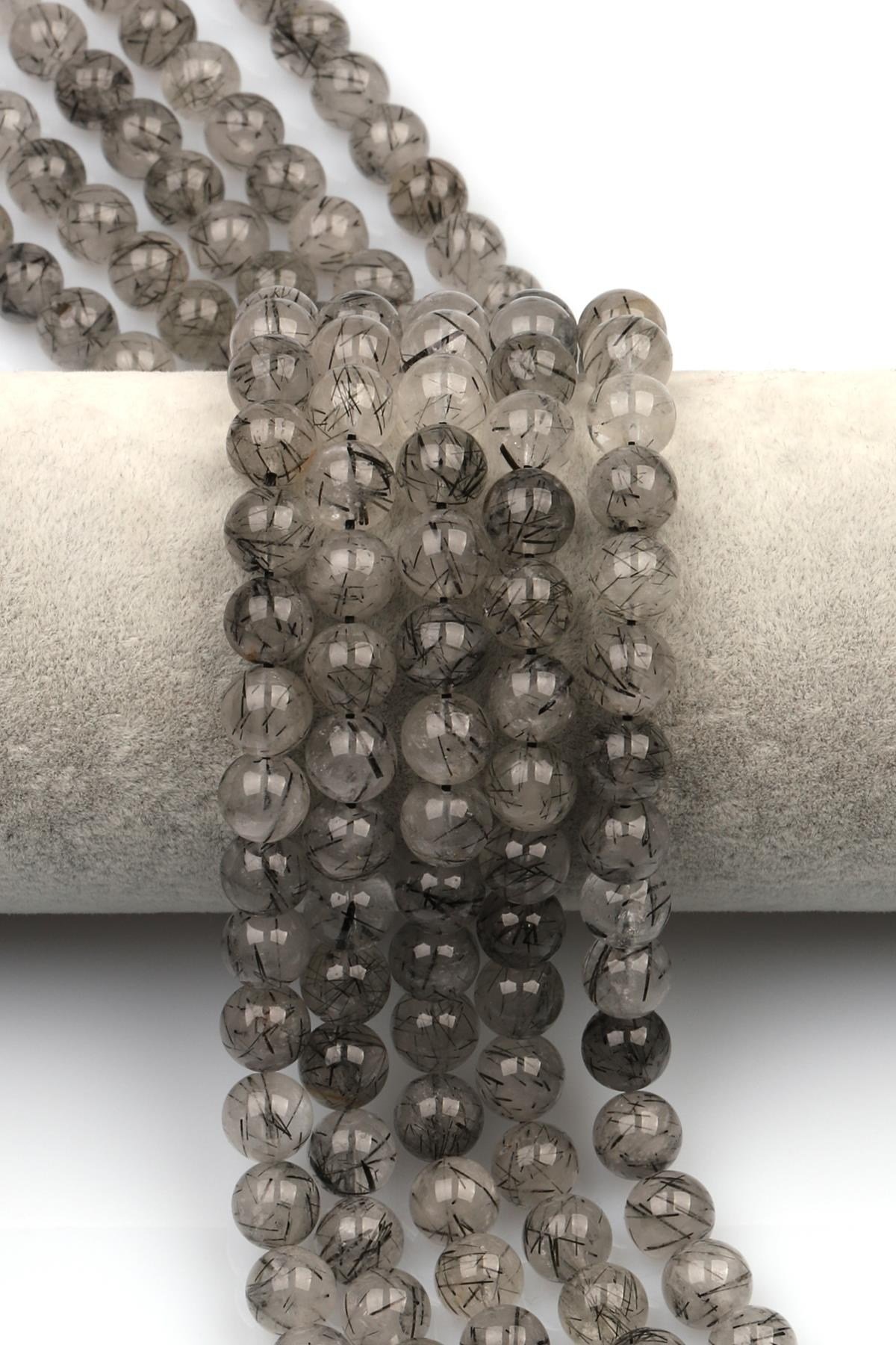 Rutil Kuvars Doğal Taş Dizi 8 mm Küre Kesim