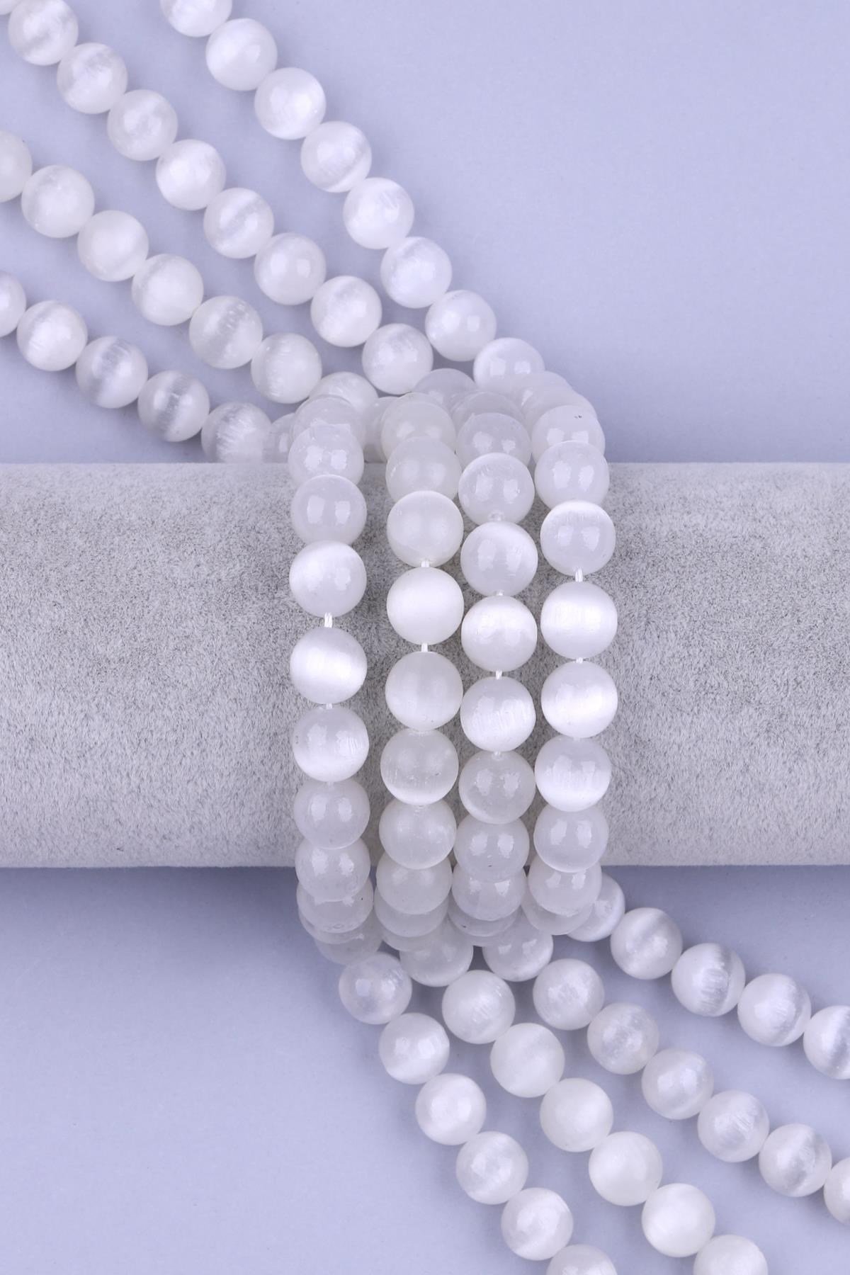 Selenit Doğal Taş Dizi 10 mm Küre Kesim