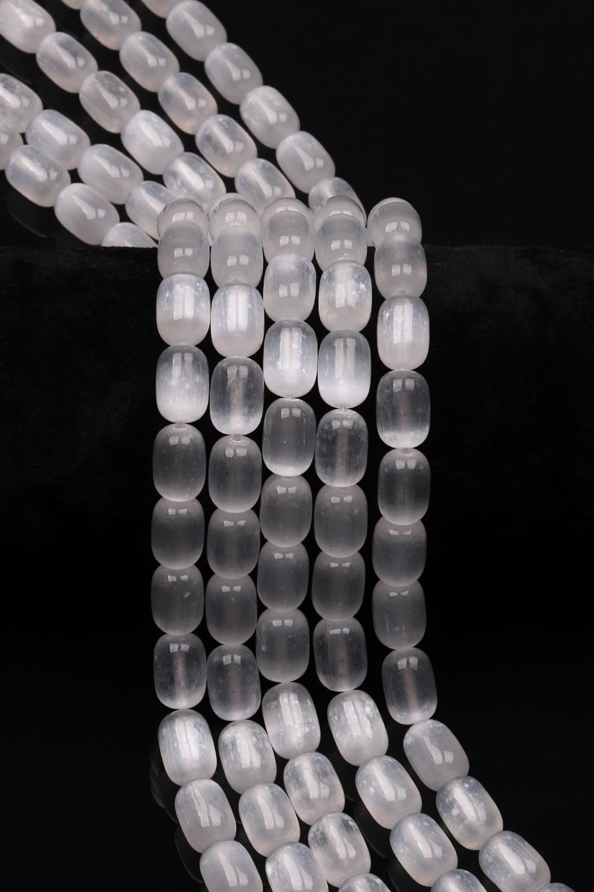 Selenit Doğal Taş Dizi 8 x 12 mm Boru Kesim