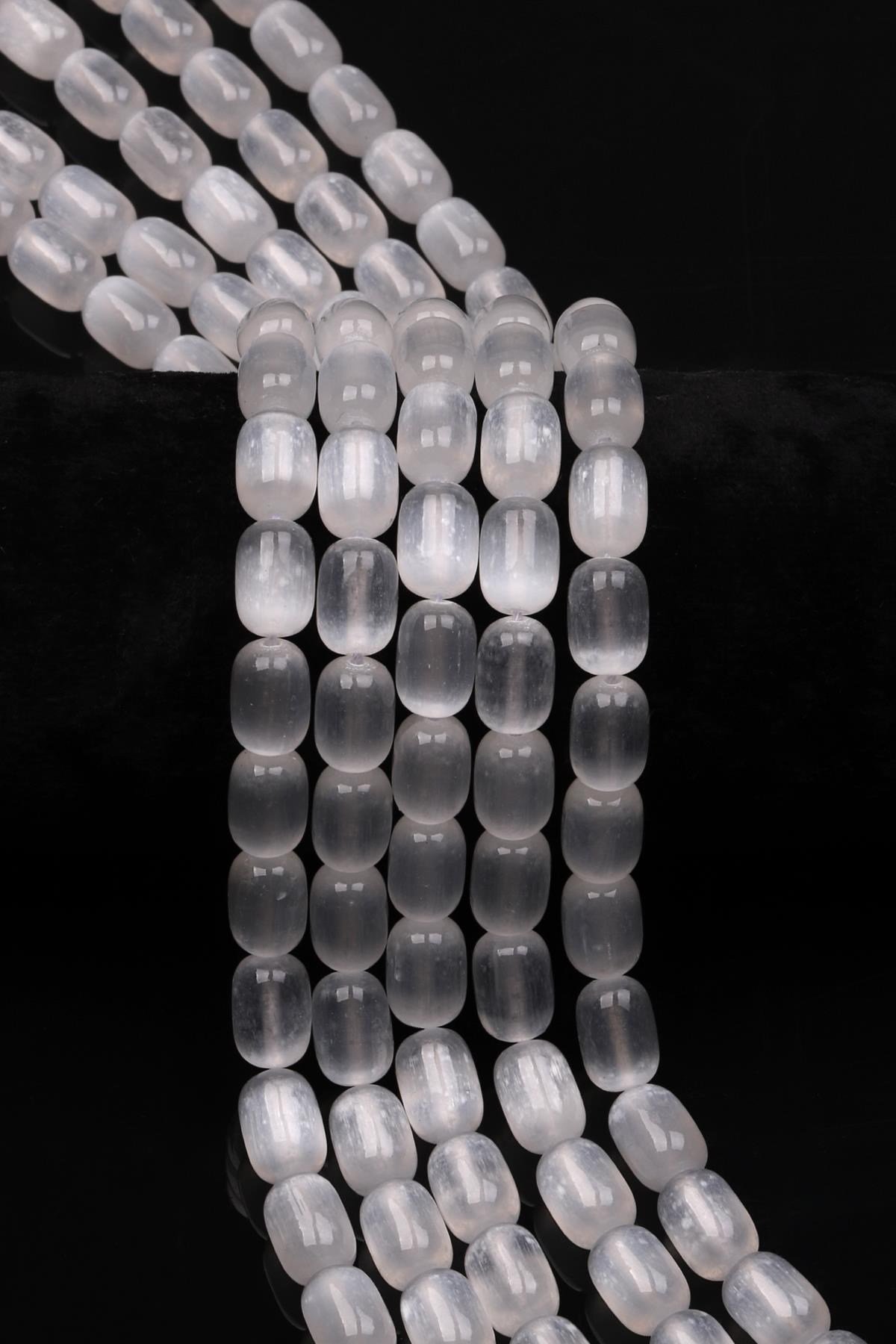 Selenit Doğal Taş Dizi 8 x 12 mm Boru Kesim