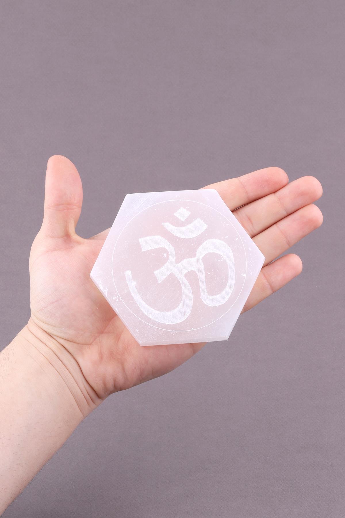 Selenit Doğal Taş Lazer İşlemeli Parça